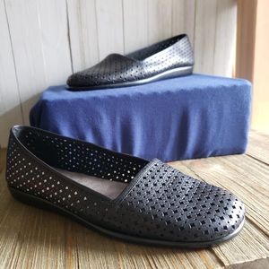 🔷Aerosoles New ! Ladies Black Leather Flats 8.5 M